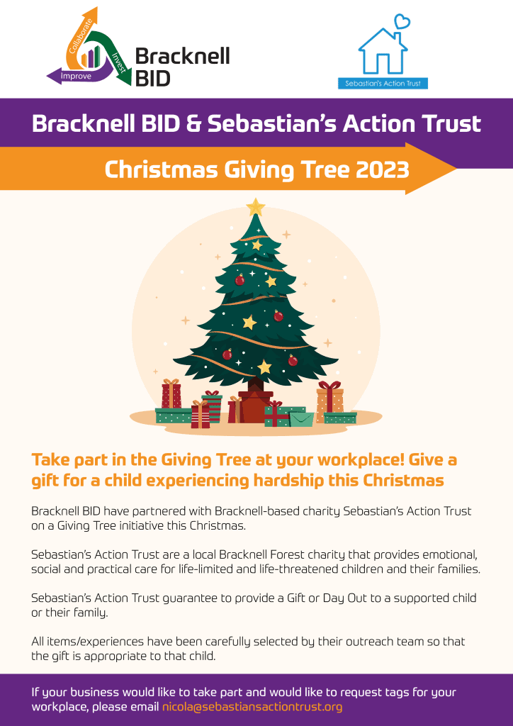 Bracknell BID & Sebastian's Action Trust Christmas Giving Tree 2023